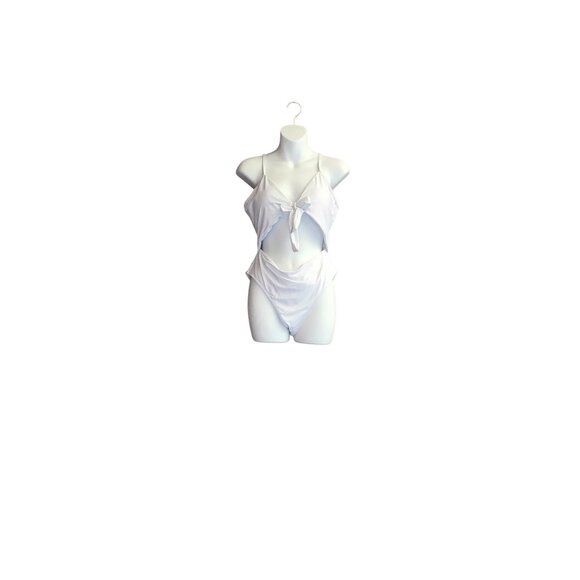 NWT Qearal White Cutout Swimsuit - Picture 1 of 6